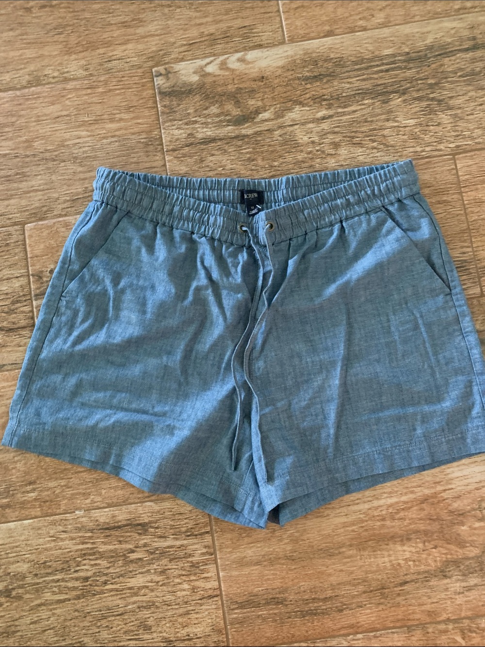 J.Crew Light Chambray Drawstring Shorts - Blue